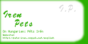 iren pets business card